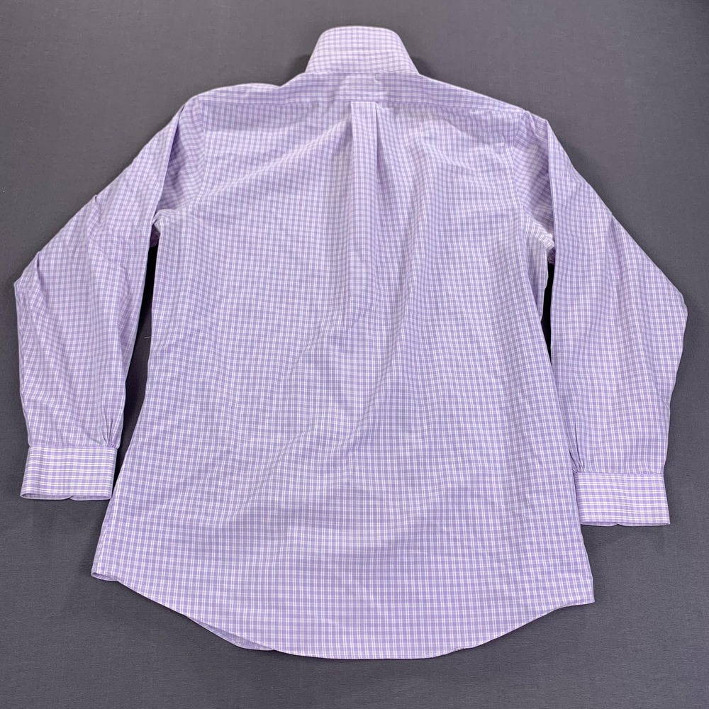 Brooks Brothers Shirt Mens 16.5 34 Purple Check Regent Non-Iron Supima Cotton - Picture 4 of 14